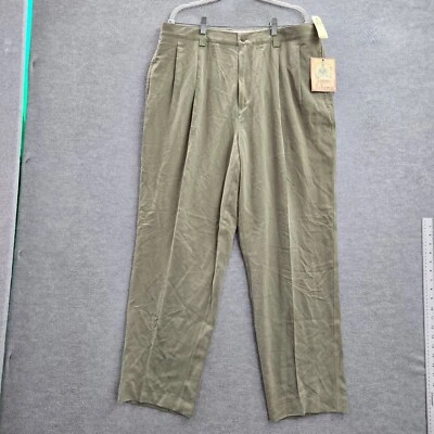 Tommy Bahama Hombres Pantalones 38 Verde Espárragos Seda Chino Plisado Recto Nuevo con Etiquetas Foto 1 de 4