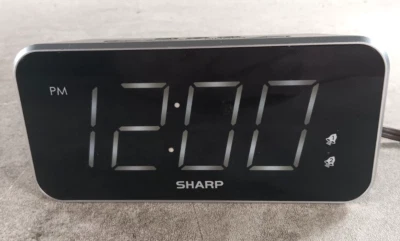 SHARP Dual Alarm Clock with Jumbo Easy to Read 1.8” White LED Display - Image 1 of 4