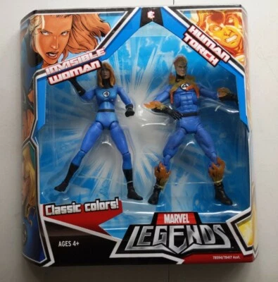 NUEVO HASBRO MARVEL LEGENDS PAQUETE DE 2 ANTORCHAS HUMANAS INVISIBLES MUJER COLORES CLÁSICOS! A27 Foto 1 de 2