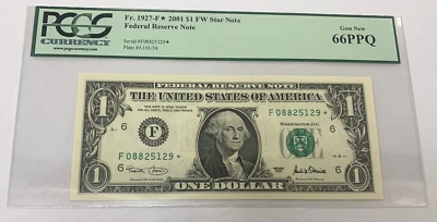 2001 A $1 Federal Reserve STAR Note Atlanta PCGS 66PPQ Gem New - Image 1 of 4