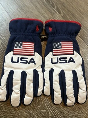 GUANTES POLO RALPH LAUREN EQUIPO OFICIAL BANDERA DE ESTADOS UNIDOS PANTALLA TÁCTIL ESQUÍ SNOWBOARD Talla XL Foto 1 de 4
