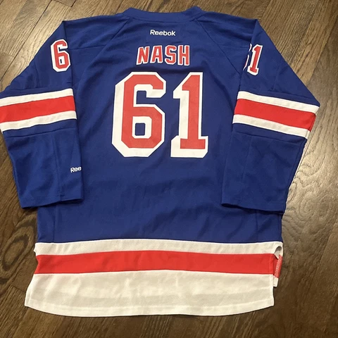 New York Rangers Nash Jersey Kids Size L/XL Reebok Blue Cover