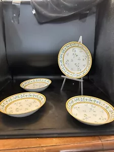 ceralene raynaud limoges morning glory Spray Set Of 4 Coupe Soup Bowls 7 3/4 In - Picture 1 of 12