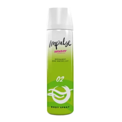 Impulse O2 Body Spray Throwback Retro 1990s Lemon and Freesia 75ml NEW UK STOCK