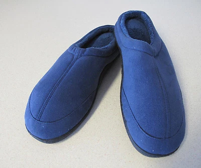 Men's Home Slippers Navy Totes Isotoner fleece US 8-9 UK 7-8 or 39-40 New  - Image 1 of 4