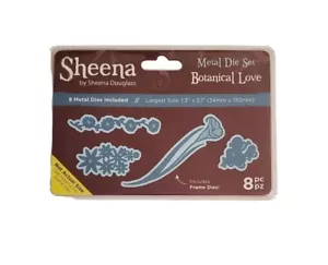 Crafter's Companion Sheena Douglass Set 8 pezzi stampi metallo amore botanico nuovo - Foto 1 di 2