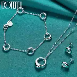 DOTEFFIL 3pz Set Orecchini Gocce Acqua Sterling 925 Acqua - Foto 1 di 6