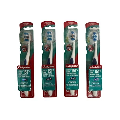 Lote de 4 cepillos de dientes compactos ultra suaves para adultos Colgate 360 para toda la boca limpia Foto 1 de 4