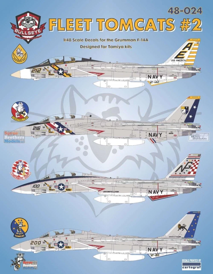1/48 Bullseye Decals #48024 F-14A Fleet Tomcats #2 - Image 1 of 1