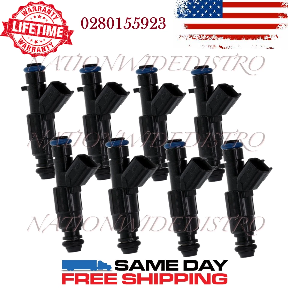 8x OEM Bosch Fuel Injectors for 2000 2001 2002 Cadillac Eldorado 4.6L V8 - Image 1 of 4