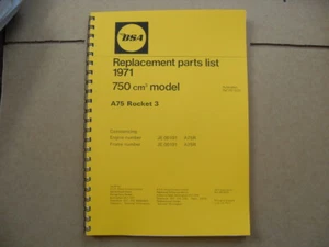 BSA ROCKET 3 TEILE BUCH FÜR 1971 MK2 MODELLE - Bild 1 von 1