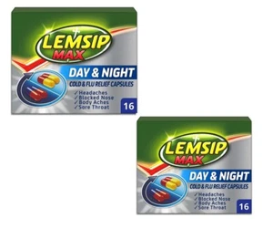 Lemsip Max Day & Night Cold and flu relief 16 Capsules x 2 Packs Exp=2026 - Picture 1 of 1