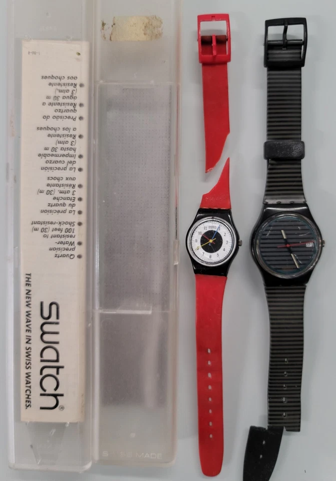 Relojes de pulsera Swatch de cuarzo suizo vintage para dama con caja para reparación/piezas Foto 1 de 4