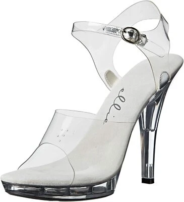 Ellie Shoes M-BROOK 5" Heel Clear Sandal, Clear, Size 11 - Image 1 of 4