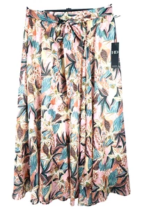 NWT HD HER DESTINY Women's 100% Polyester Maxi Flare Skirt Floral Multicolor L - Picture 1 of 16