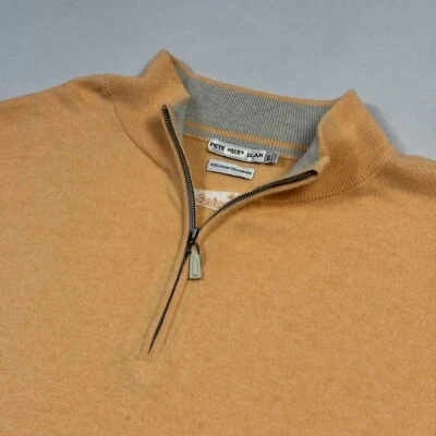 Suéter de Golf Peter Millar 1/4 Cremallera Algodón Cachemira Naranja Para Hombre Extra Grande Foto 1 de 4