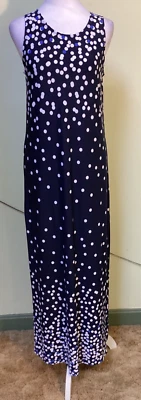 Tiana B. Maxi Vestido Para Mujer Talla S Lunares Elastizado Sin Mangas Abertura Lateral Fluido Foto 1 de 4