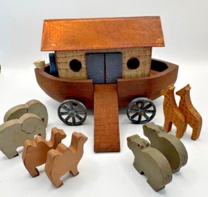 Noahs Ark Miniature ART Christian Display Vintage Handmade Wood & Metal MADE USA - Picture 1 of 11