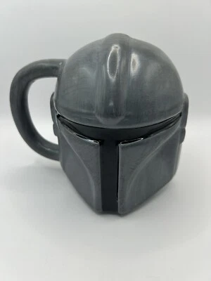 Star Wars Boba Fett Mandalorian Casco de cerámica gris plata Taza de café Foto 1 de 4
