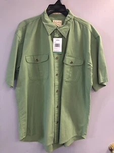 Cabela's Soft Canvas Trail Short Sleeve Shirt Mens Large New w/ Tags - Green - Picture 1 of 5