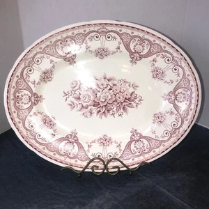 Plato para servir Swinnertons KENT Staffordshire 16 3/4"" rosa festoneado floral - Imagen 1 de 12