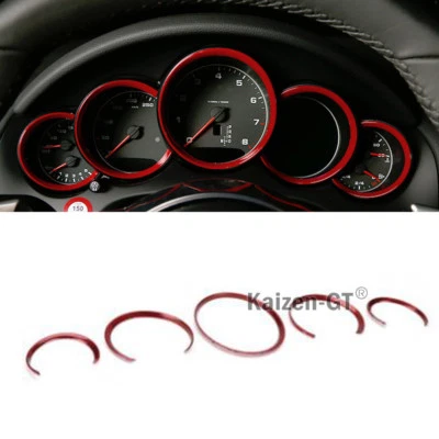 Velocímetro de ajuste de bisel anillos esfera tablero calibre rojo euro para Porsche Panamera  Foto 1 de 4