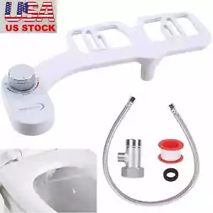 Dual Nozzle Spray Bidet Fresh Cold Water Non Electric Toilet Seat Attachment USA - Picture 1 of 7