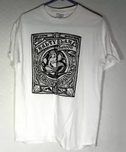 SALTY CLAM SALOON M-L T-Shirt Hard Liquor Easy Women Gildan Ultra 100% Cotton - Picture 1 of 2