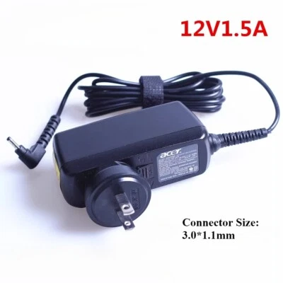 Original 18W 12V 1.5A AC Adapter Acer Tablet Switch SW5 ADP-18TBC 3.0*1.1mm Tip - Image 1 of 4