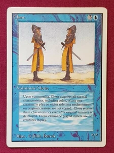Magic The Gathering UNLIMITED CLONE blue card MTG - Picture 1 of 2