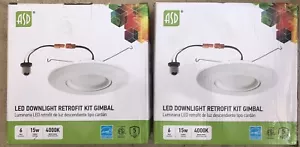2 Pack of ASD Recessed LED Lights, 6” Dimmable & Directional Downlight 1040 Lm - Picture 1 of 5