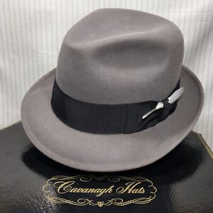 Vintage Cavanagh "Cavanagh Edge" Fedora Hat - Gray Fur Finish ~ Sz: 7 (LO)