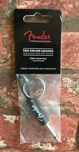 Fender Spaghetti Logo Klinkenstecker Schlüsselanhänger Schlüsselanhängsel, toller Gitarrenhändler/Geschenk - Bild 1 von 4