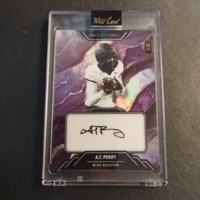 #2/8 AT Perry Purple Marble Rookie Auto 2023 Wild Card Wildchrome Wake Forest - Image 1 of 2