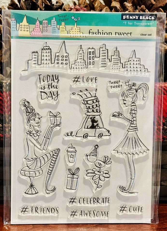 NUEVO PENIQUE NEGRO SELLOS MODA TWEET CONJUNTO DE SELLOS CIUDAD HORIZONTE TELÉFONO CELULAR COMPRAS Foto 1 de 2