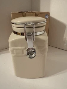 Bote de café cuadrado Longaberger - marfil - nuevo en caja - Imagen 1 de 2