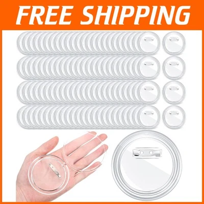 Bulk Pack 3 Inch Clear Button Pins for DIY Projects - Image 1 of 4