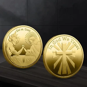 Novelty Challenge Coin Evil vs Good Coin Perfect Gift for All Occasions 1pc - Picture 1 of 6