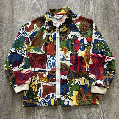 Chaqueta Monstruo Hippie Dibujos Animados Arte Pop Años 60 Garra Cremallera Niños Talla 7 Foto 1 de 4