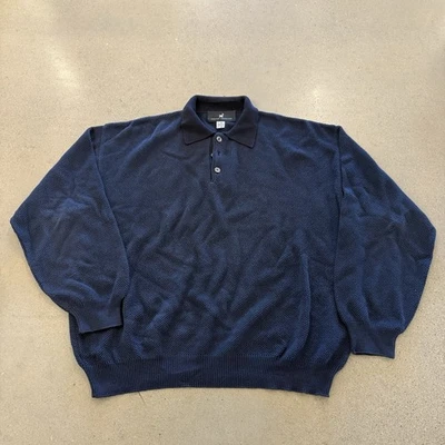 Peruvian Connection Pima Cotton Lightweight Sweater Mens XXL Blue Knit Crew Neck - Image 1 of 4