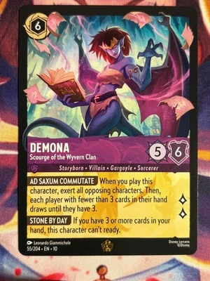 Demona Scourge Of The Wyvern 55/204 Legendary Disney Lorcana Whispers Well Card - Image 1 of 2