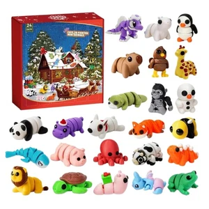 Mini estatuilla articulada de 24 piezas calendario de adviento de Navidad de animales impresos en 3D - Imagen 1 de 12