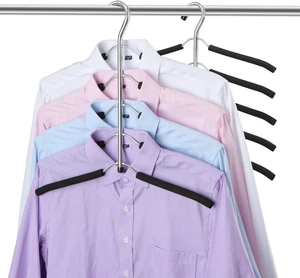 Blouse & Shirt Hangers - Non Slip Space Saving Stainless Steel Closet Organizer  - Picture 1 of 12