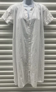 580 $ Gallego Desportes Paris Seersucker Shirtkleid Tunika weiß Baumwolle S - Bild 1 von 8