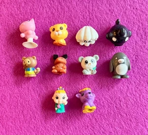 Gruppe von 10 Squinkies - Katze, Löwe, Muschel, Wal, Waschbär, Känguru, Koala - Bild 1 von 2