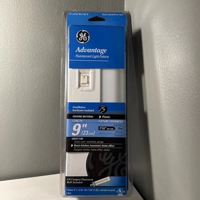 Флуоресцентный светильник под шкаф GE 9 дюймов штепсельная вилка тонкий 1 5/8 дюйма - Изображение 1 из 4