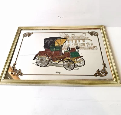 Bar Mirror Vintage Automobile Gold Frame Classic Automobile Victorian House Pub - image 1 of 4