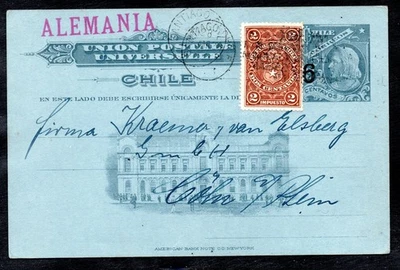 CHILE, ENTERO POSTAL IMPRESIÓN, EMBALAJE ORIGINAL 6, ALEMANIA #NOV7-47 Foto 1 de 2