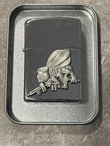 Military Navy SeaBees Earth By Star Chrome Lighter - Picture 1 of 3