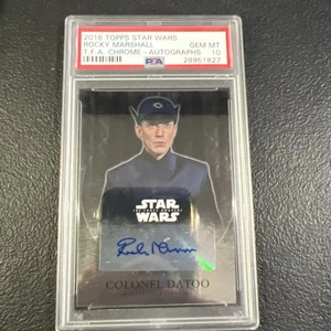Star Wars 2016 Topps Chrome Auto PSA Gem MT 10 Rocky Marshall as Colonel Datoo - Picture 1 of 2